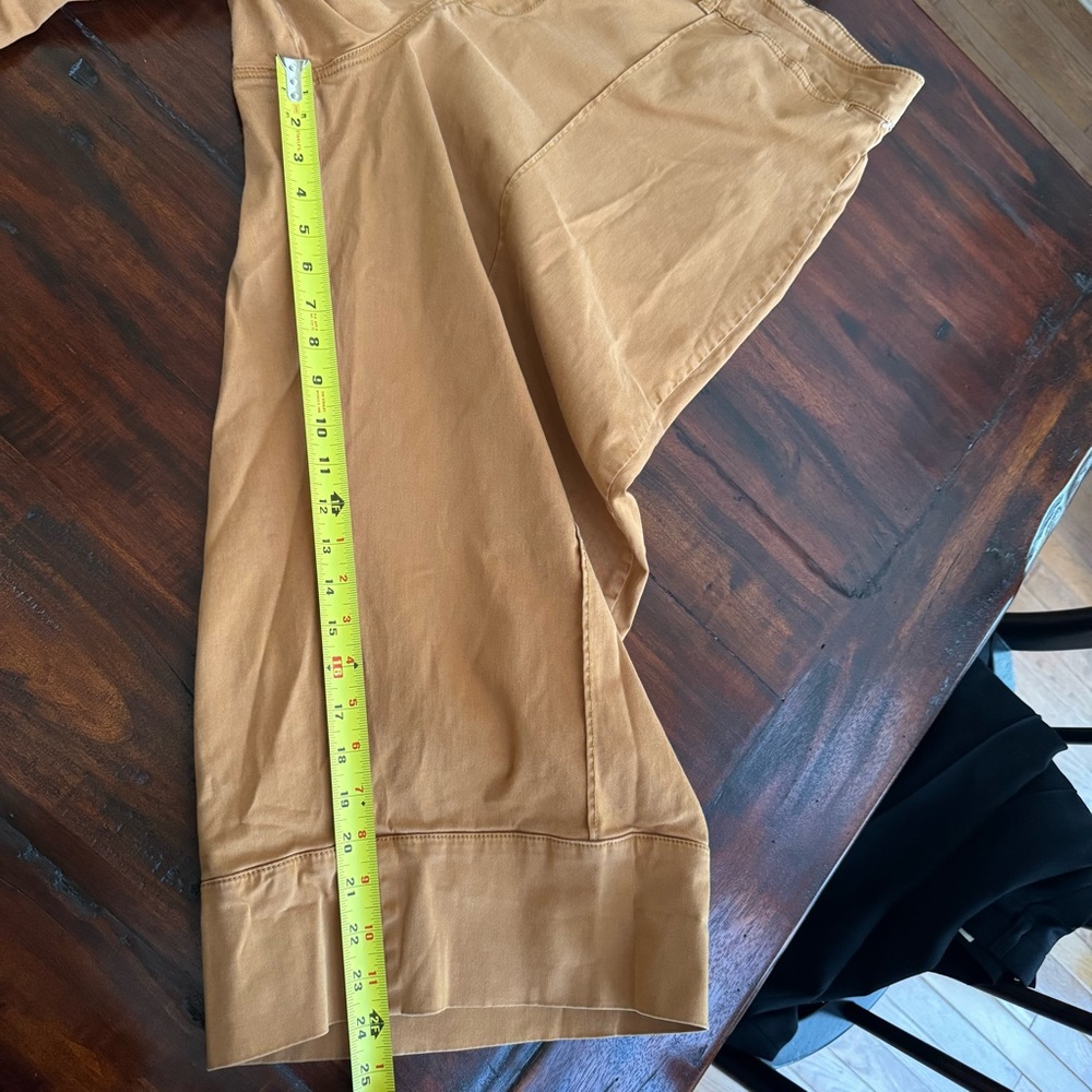 Anthropologie Mustard Wide-Leg Cropped Pants - Picture 9 of 14